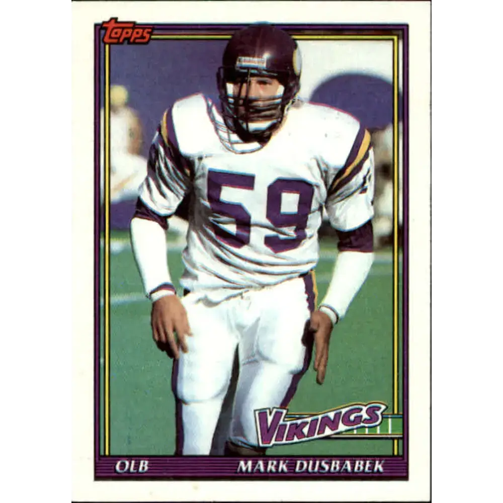 1991 Topps #392 Mark Dusbabek NM-MT RC Rookie Minnesota Vikings Football Card - Football Card Single