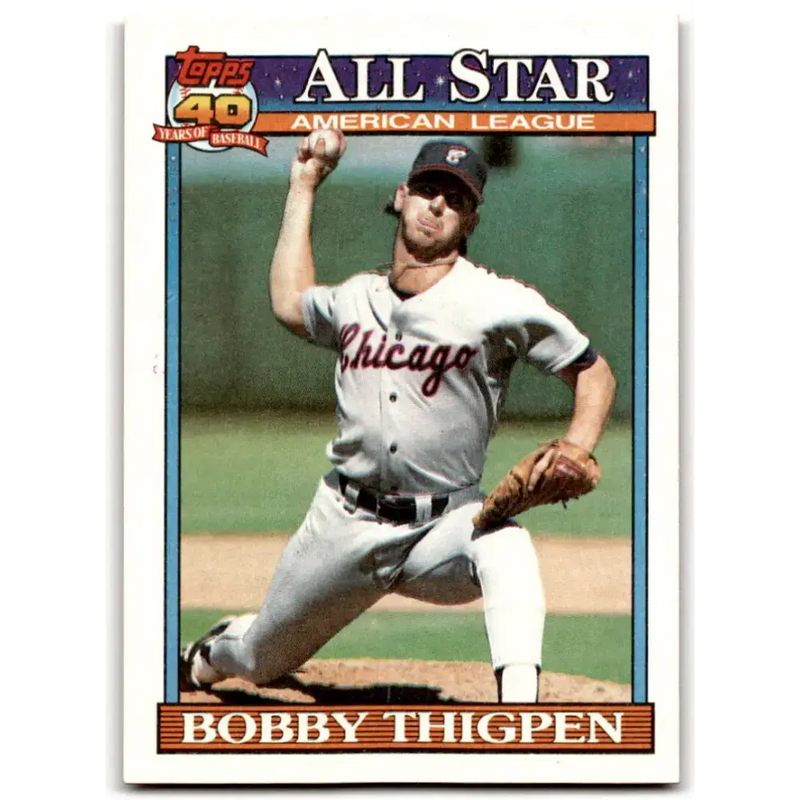 1991 Topps #396 Bobby Thigpen NM-MT Chicago White Sox Baseball Card - Baseball Card Single