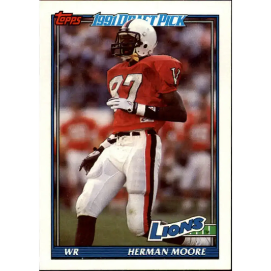 1991 Topps #397 Herman Moore NM-MT RC Rookie Detroit Lions Football Card