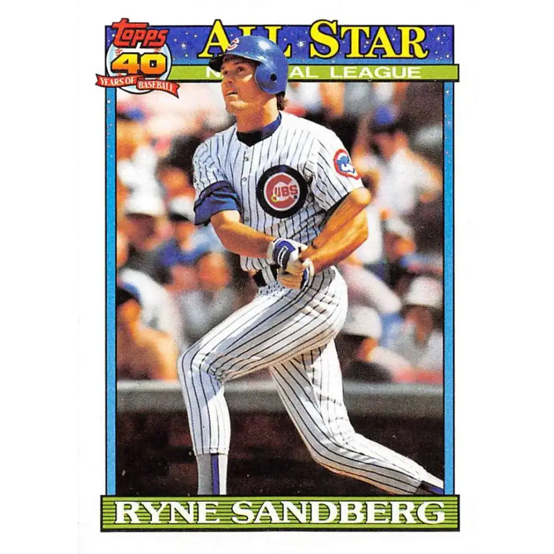 1991 Topps #398 Ryne Sandberg NM-MT Chicago Cubs Baseball Card - Baseball Card Single
