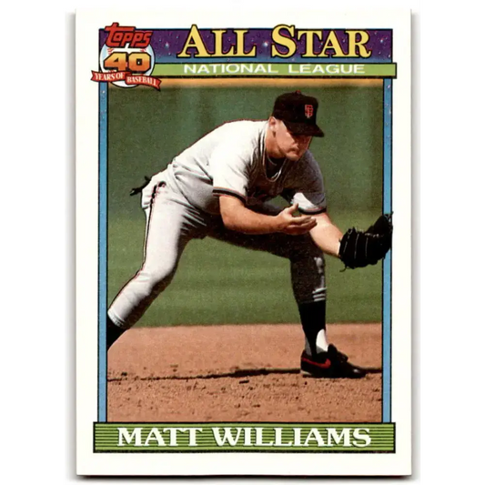1991 Topps #399 Matt Williams NM-MT San Francisco Giants Baseball Card - Baseball Card Single