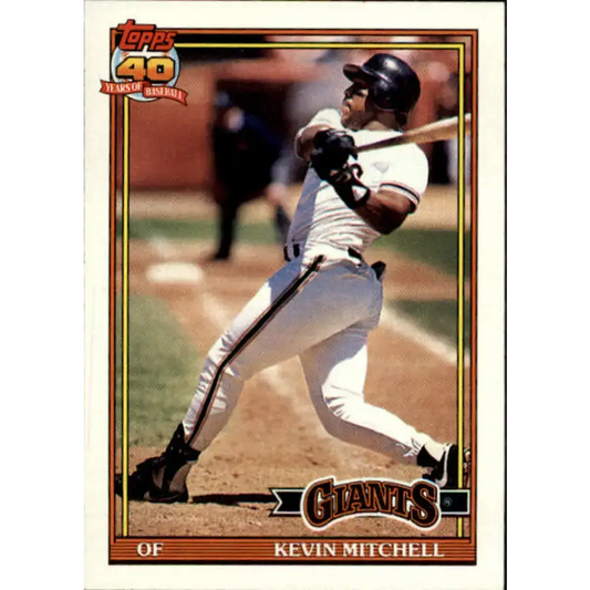 1991 Topps #40 Kevin Mitchell NM-MT San Francisco Giants Baseball Card - Baseball Card Single
