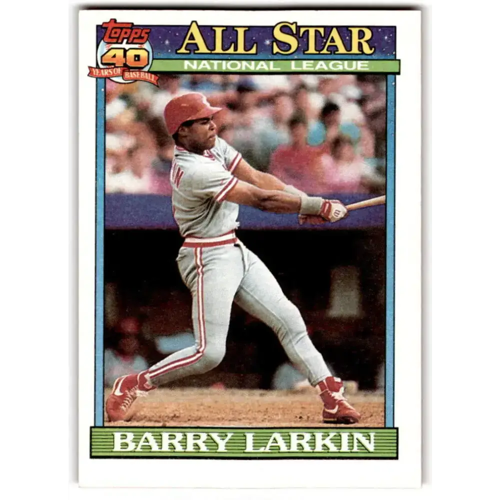1991 Topps #400 Barry Larkin NM-MT Cincinnati Reds Baseball Card - Baseball Card Single