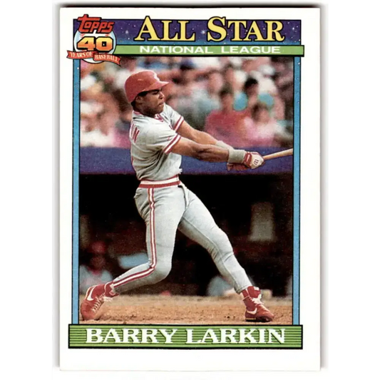 1991 Topps #400 Barry Larkin NM-MT Cincinnati Reds Baseball Card - Baseball Card Single