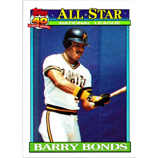 1991 Topps #401 Barry Bonds NM-MT Pittsburgh Pirates Baseball Card - Baseball Card Single