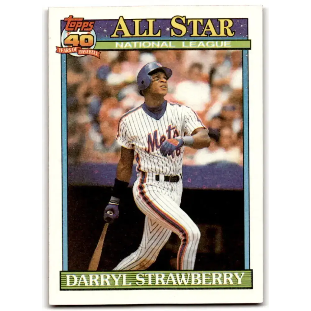 1991 Topps #402 Darryl Strawberry NM-MT New York Mets Baseball Card - Baseball Card Single