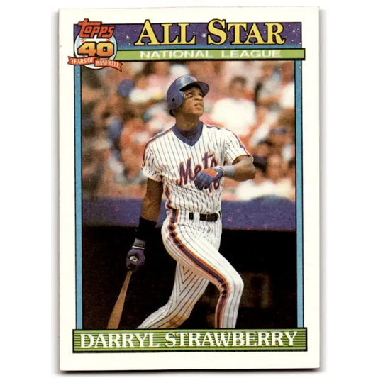 1991 Topps #402 Darryl Strawberry NM-MT New York Mets Baseball Card - Baseball Card Single