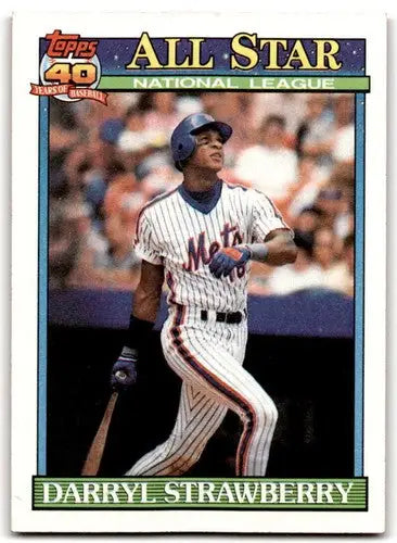 1991 Topps #402 Darryl Strawberry NM Near Mint Mets AS ID:43323 - Baseball Card Single