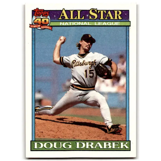 1991 Topps #405 Doug Drabek NM-MT Pittsburgh Pirates Baseball Card - Baseball Card Single