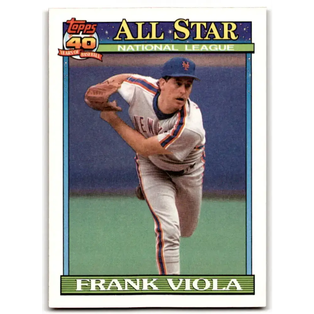 1991 Topps #406 Frank Viola NM-MT New York Mets Baseball Card - Baseball Card Single