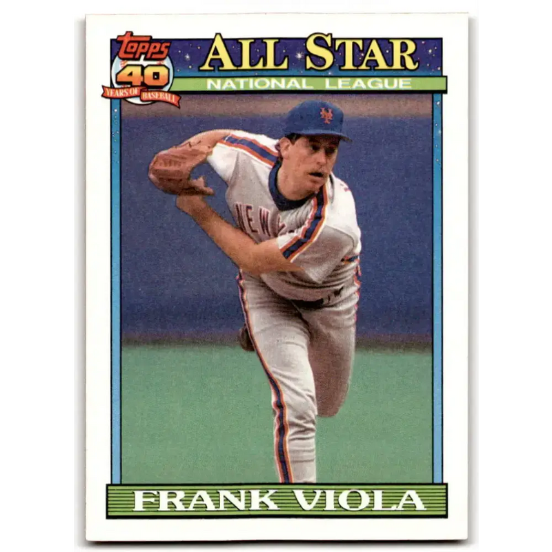 1991 Topps #406 Frank Viola NM-MT New York Mets Baseball Card - Baseball Card Single