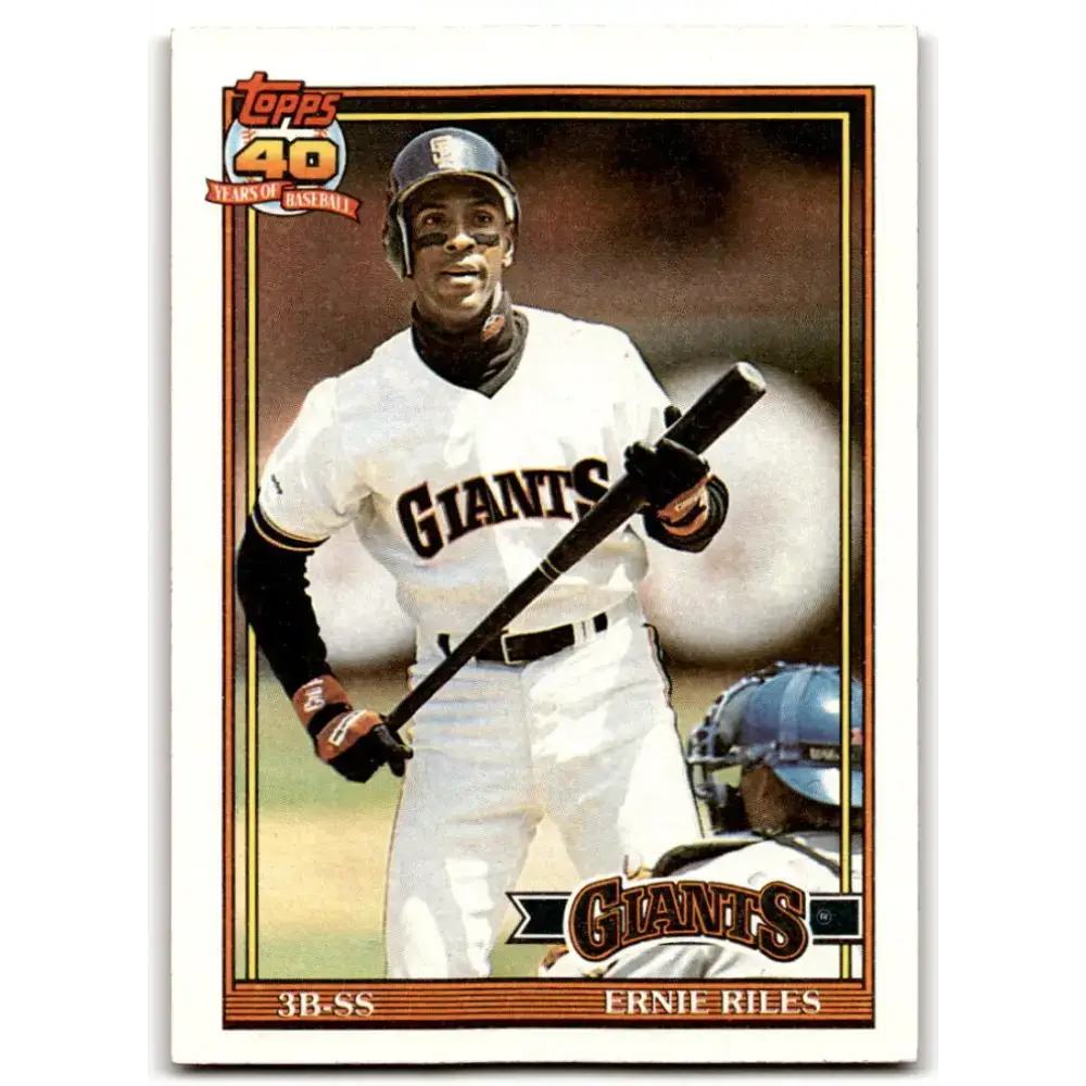 1991 Topps #408 Ernest Riles NM-MT San Francisco Giants Baseball Card - Baseball Card Single