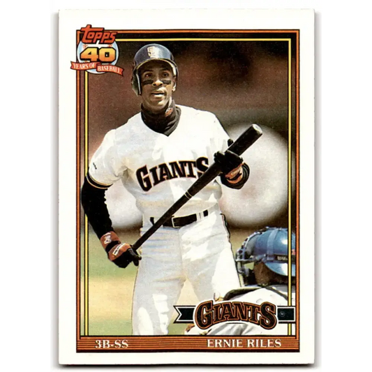 1991 Topps #408 Ernest Riles NM-MT San Francisco Giants Baseball Card - Baseball Card Single