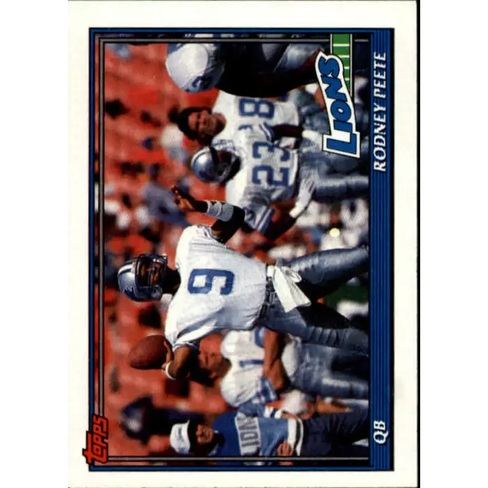 1991 Topps #408 Rodney Peete NM-MT Detroit Lions Football Card - Football Card Single
