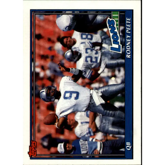 1991 Topps #408 Rodney Peete NM-MT Detroit Lions Football Card