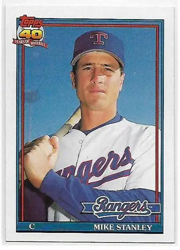 1991 Topps #409 Mike Stanley NM-MT Rangers - Baseball Card Single