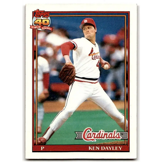1991 Topps #41 Ken Dayley NM-MT St. Louis Cardinals Baseball Card - Baseball Card Single