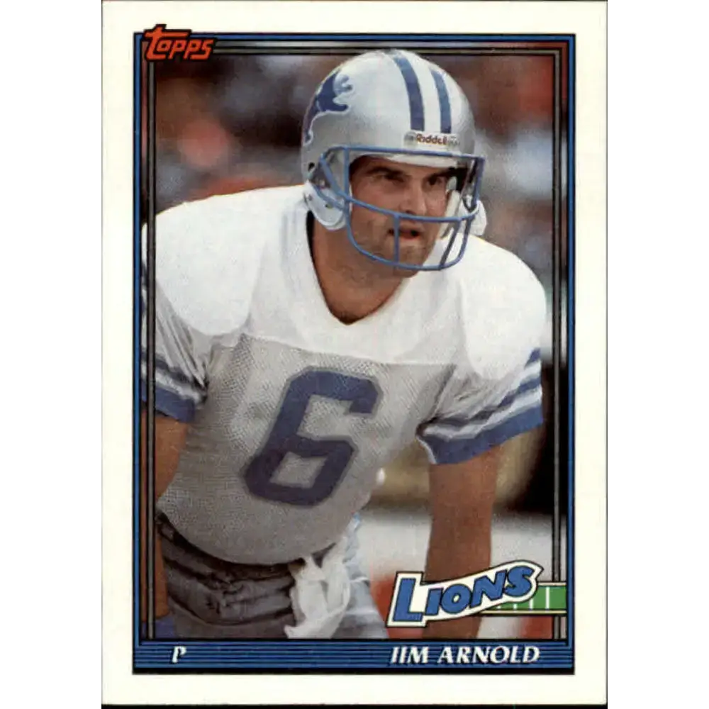 1991 Topps #410 Jim Arnold NM-MT Detroit Lions Football Card - Football Card Single