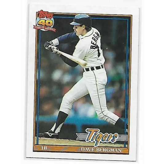 1991 Topps #412 Dave Bergman NM-MT Detroit Tigers Baseball Card - Baseball Card Single