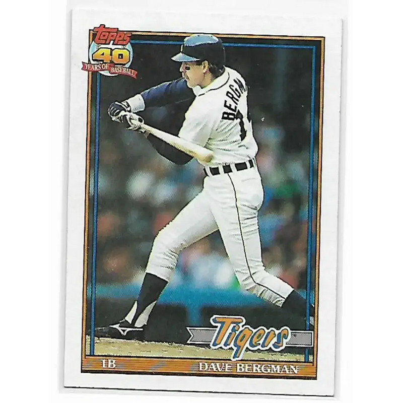 1991 Topps #412 Dave Bergman NM-MT Detroit Tigers Baseball Card - Baseball Card Single