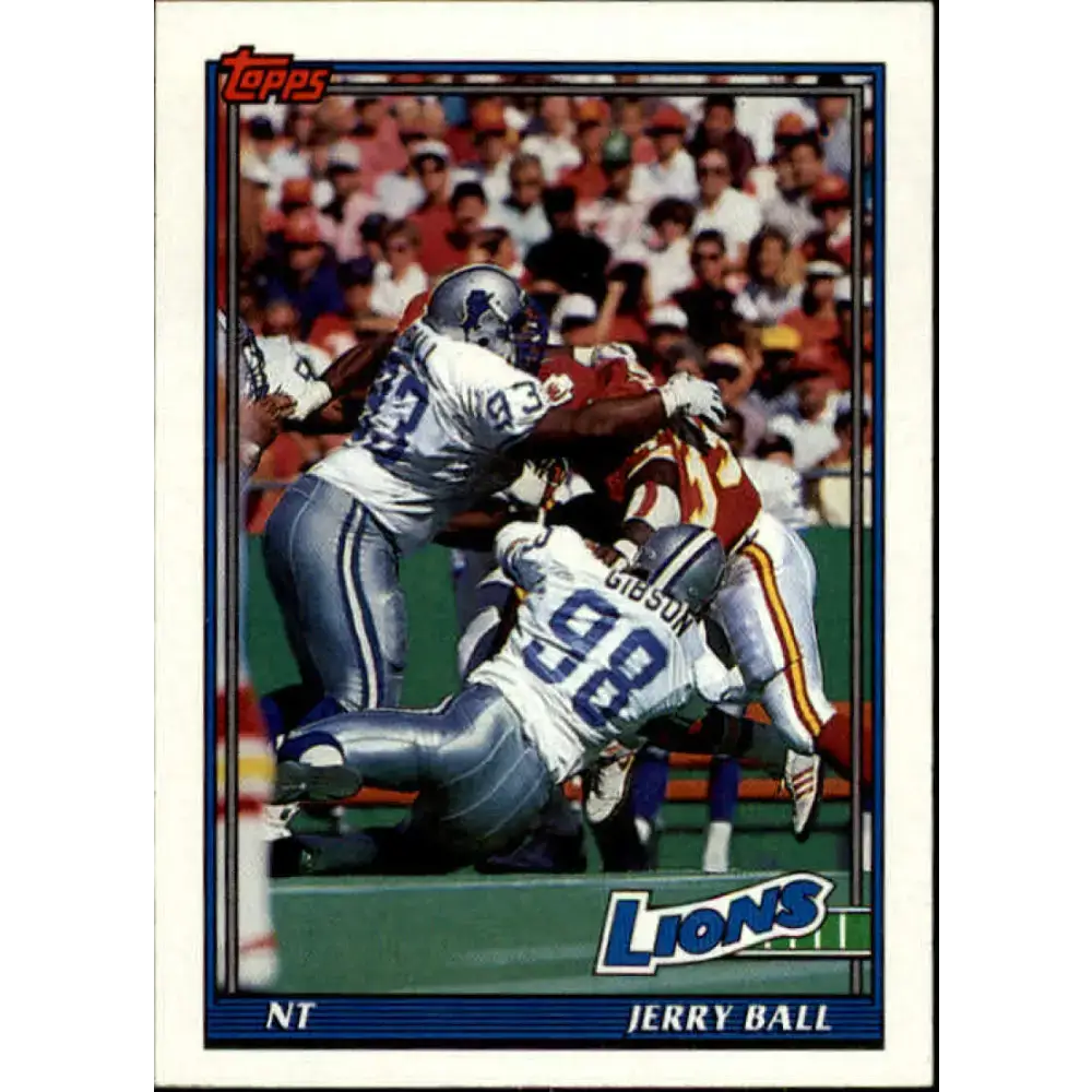 1991 Topps #413 Jerry Ball NM-MT Detroit Lions Football Card - Football Card Single