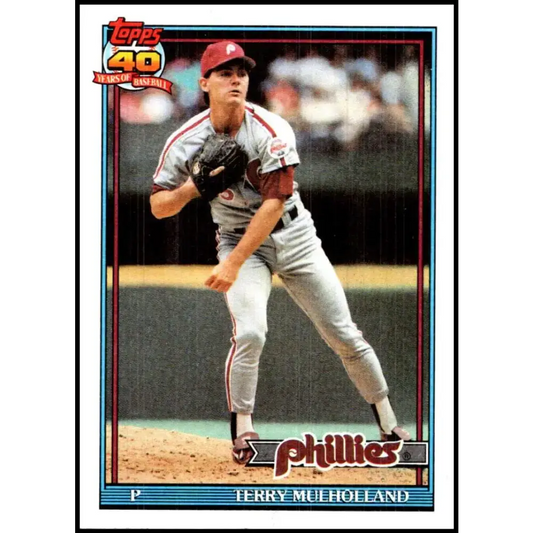 1991 Topps #413 Terry Mulholland NM-MT Philadelphia Phillies Baseball Card - Baseball Card Single