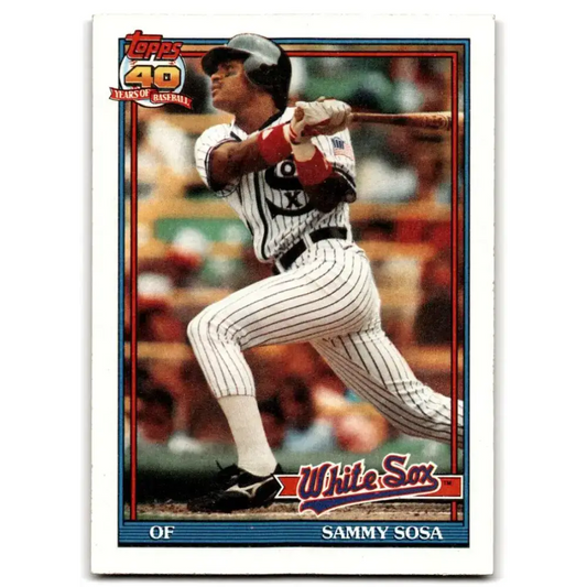 1991 Topps #414 Sammy Sosa NM-MT Chicago White Sox Baseball Card - Baseball Card Single