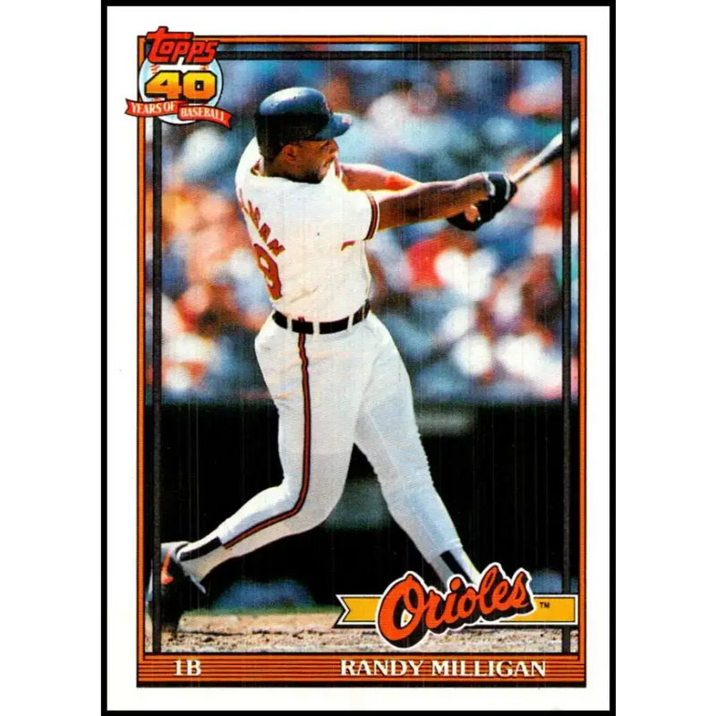 1991 Topps #416 Randy Milligan NM-MT Baltimore Orioles Baseball Card - Baseball Card Single
