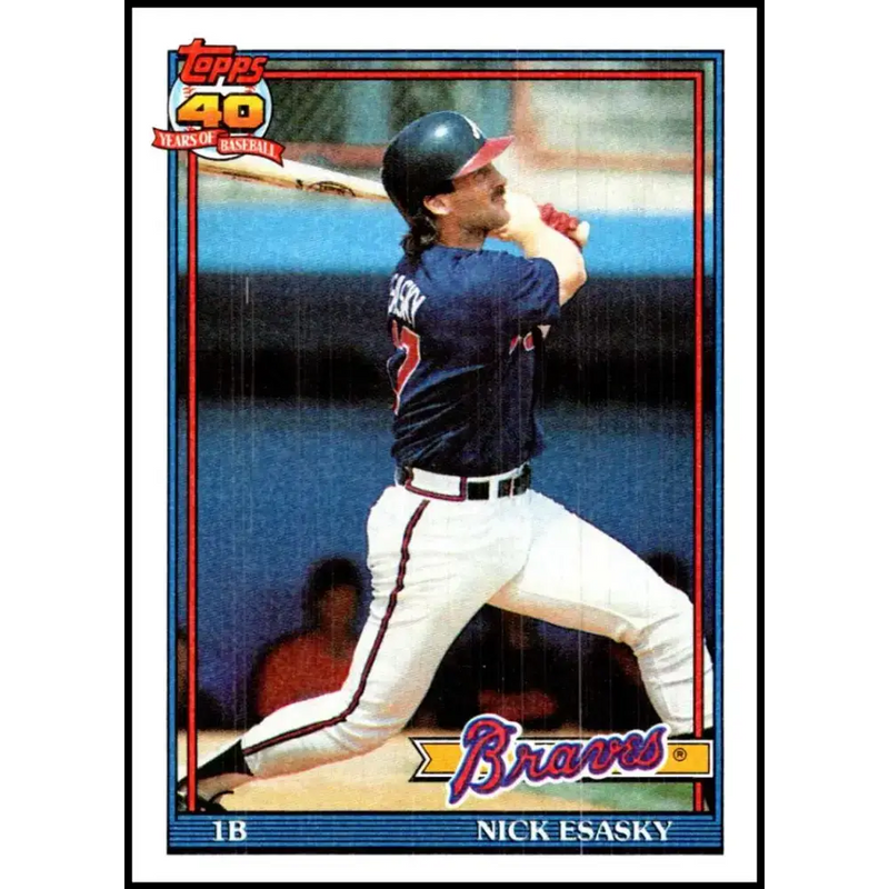 1991 Topps #418 Nick Esasky NM-MT Atlanta Braves Baseball Card - Baseball Card Single