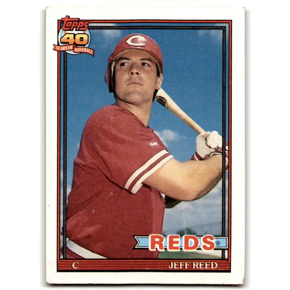 1991 Topps #419 Jeff Reed NM-MT Cincinnati Reds Baseball Card - Baseball Card Single