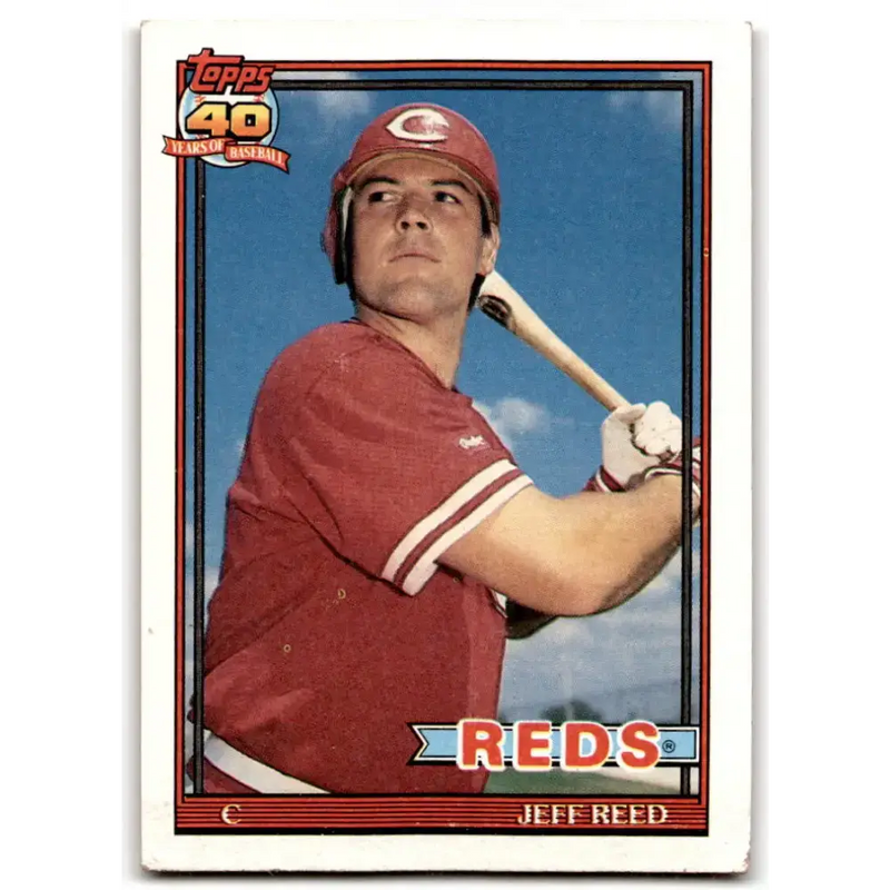 1991 Topps #419 Jeff Reed NM-MT Cincinnati Reds Baseball Card - Baseball Card Single