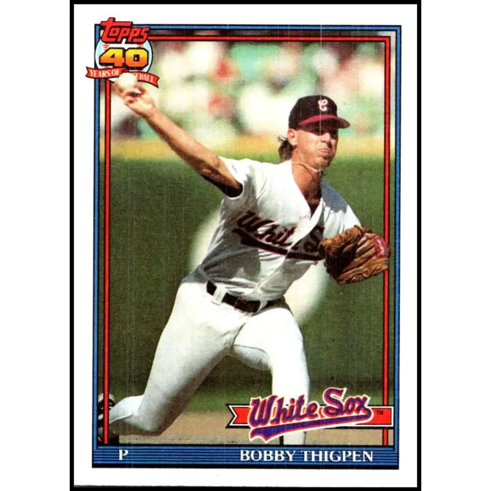 1991 Topps #420 Bobby Thigpen NM-MT Chicago White Sox Baseball Card - Baseball Card Single