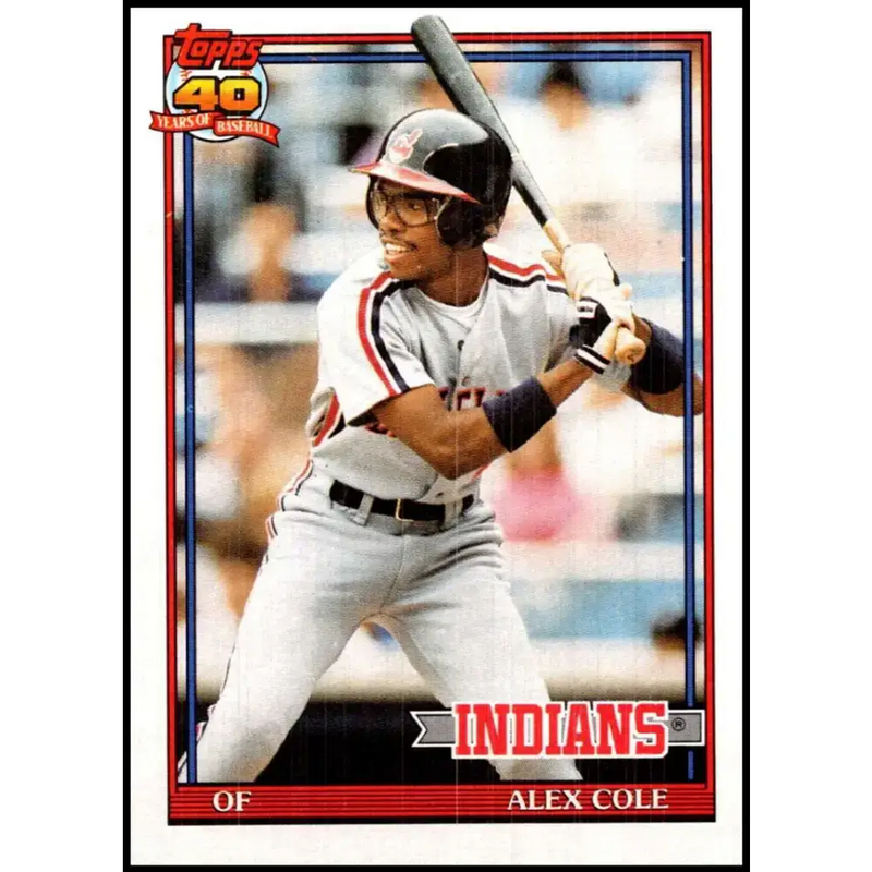 1991 Topps #421 Alex Cole NM-MT Cleveland Indians Baseball Card - Baseball Card Single