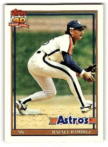 1991 Topps #423 Rafael Ramirez Houston Astros Baseball Cards ID:53045 - Baseball Card Single