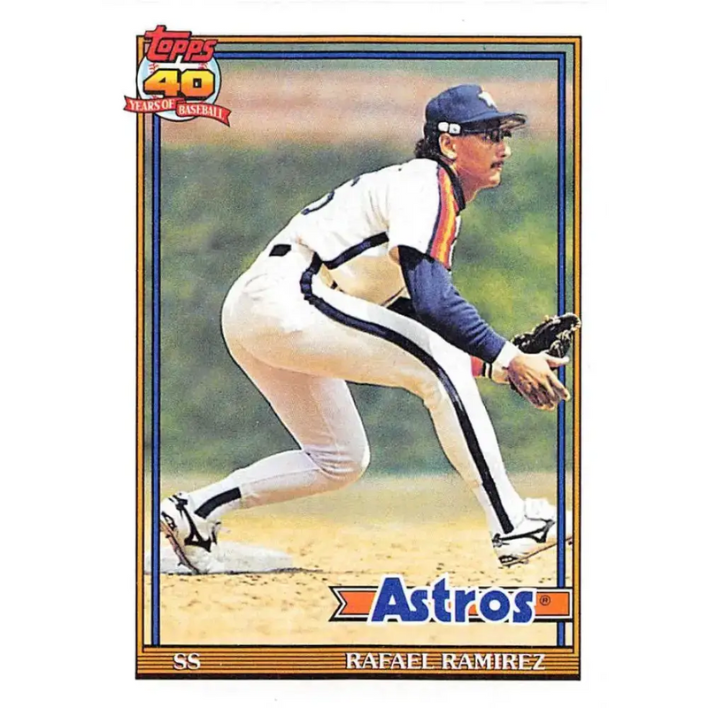 1991 Topps #423 Rafael Ramirez NM-MT Houston Astros Baseball Card - Baseball Card Single