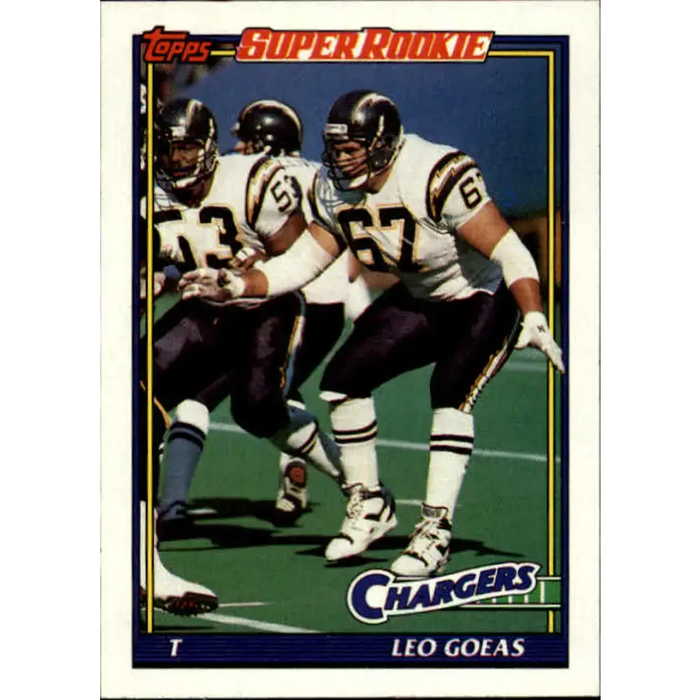 1991 Topps #426 Leo Goeas NM-MT RC Rookie San Diego Chargers Football Card - Football Card Single