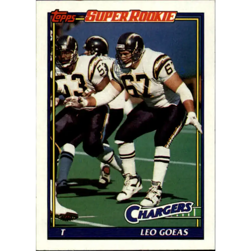 1991 Topps #426 Leo Goeas NM-MT RC Rookie San Diego Chargers Football Card - Football Card Single