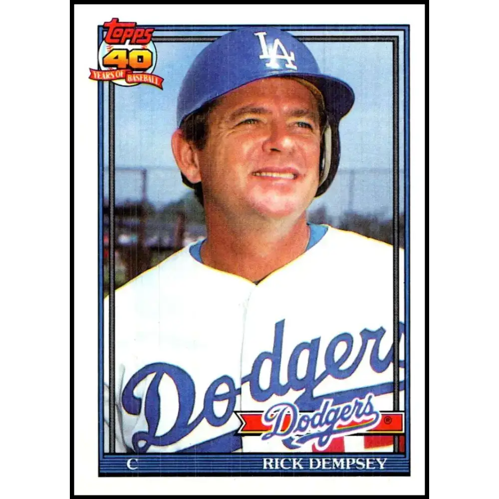 1991 Topps #427 Rick Dempsey NM-MT Los Angeles Dodgers Baseball Card - Baseball Card Single