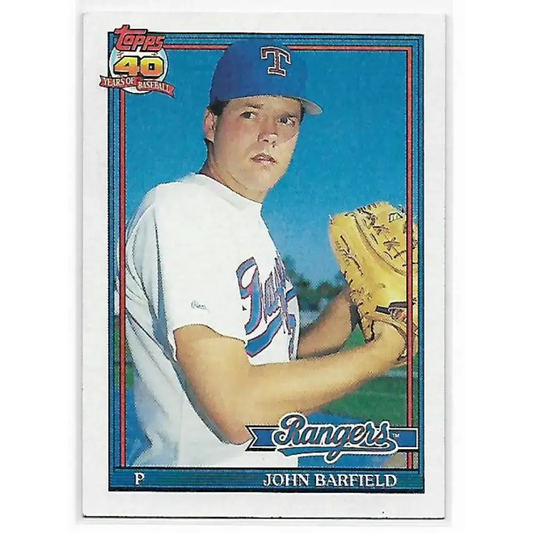 1991 Topps #428 John Barfield NM-MT Texas Rangers Baseball Card - Baseball Card Single
