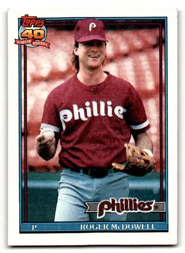 1991 Topps #43 Roger McDowell Philadelphia Phillies Baseball Cards E ID:54874 - Baseball Card Single