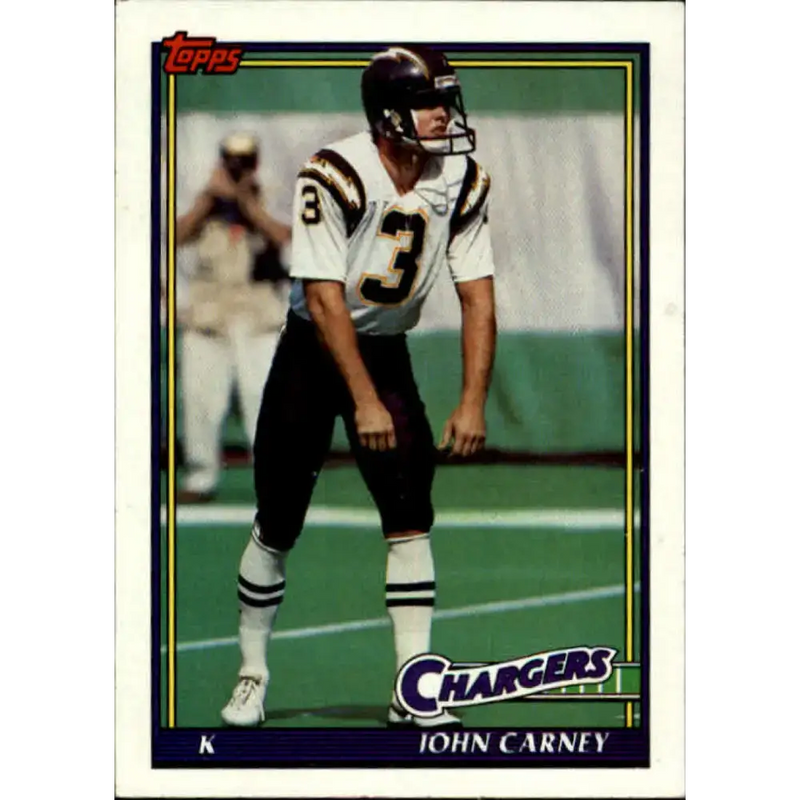 1991 Topps #431 John Carney NM-MT San Diego Chargers Football Card - Football Card Single