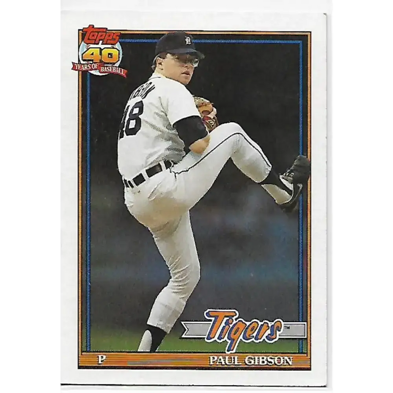 1991 Topps #431 Paul Gibson NM-MT Detroit Tigers Baseball Card - Baseball Card Single