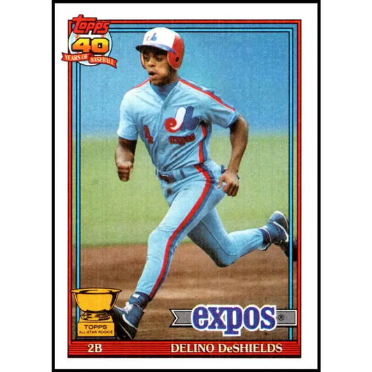1991 Topps #432 Delino DeShields NM-MT Montreal Expos Baseball Card - Baseball Card Single