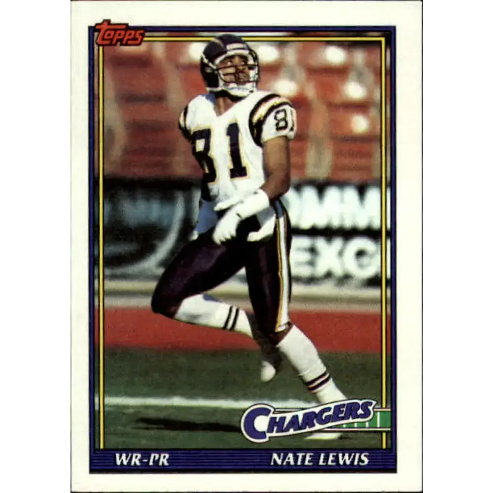 1991 Topps #435 Nate Lewis NM-MT RC Rookie San Diego Chargers Football Card - Football Card Single