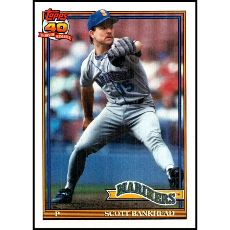 1991 Topps #436 Scott Bankhead NM-MT Seattle Mariners Baseball Card - Baseball Card Single