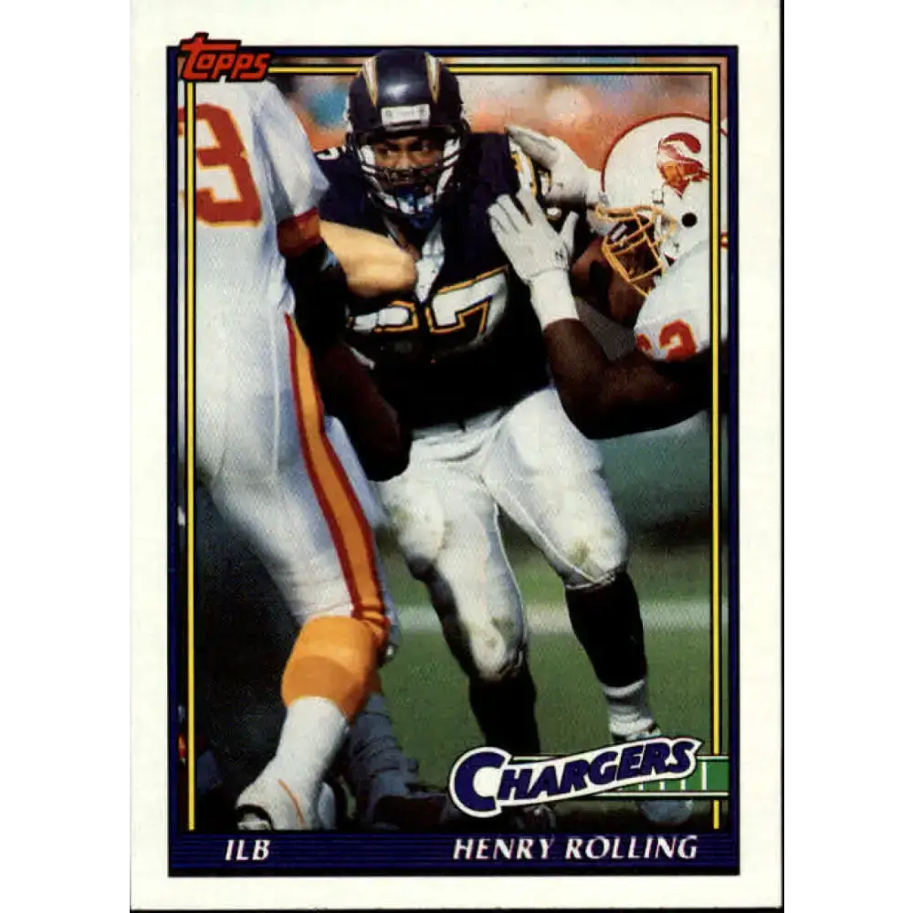 1991 Topps #437 Henry Rolling NM-MT RC Rookie San Diego Chargers Football Card