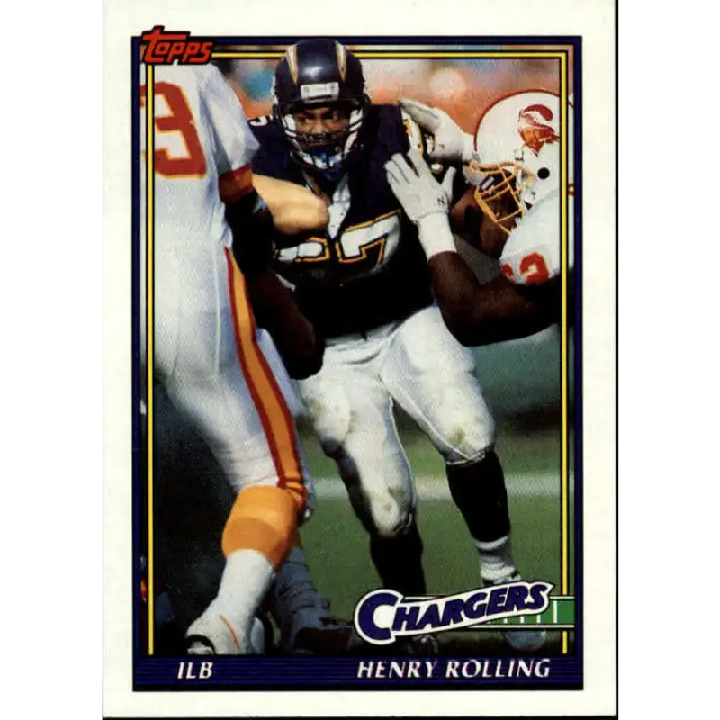 1991 Topps #437 Henry Rolling NM-MT RC Rookie San Diego Chargers Football Card