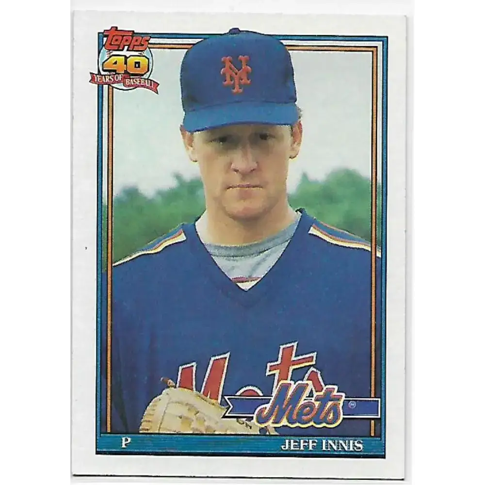 1991 Topps #443 Jeff Innis NM-MT New York Mets Baseball Card - Baseball Card Single