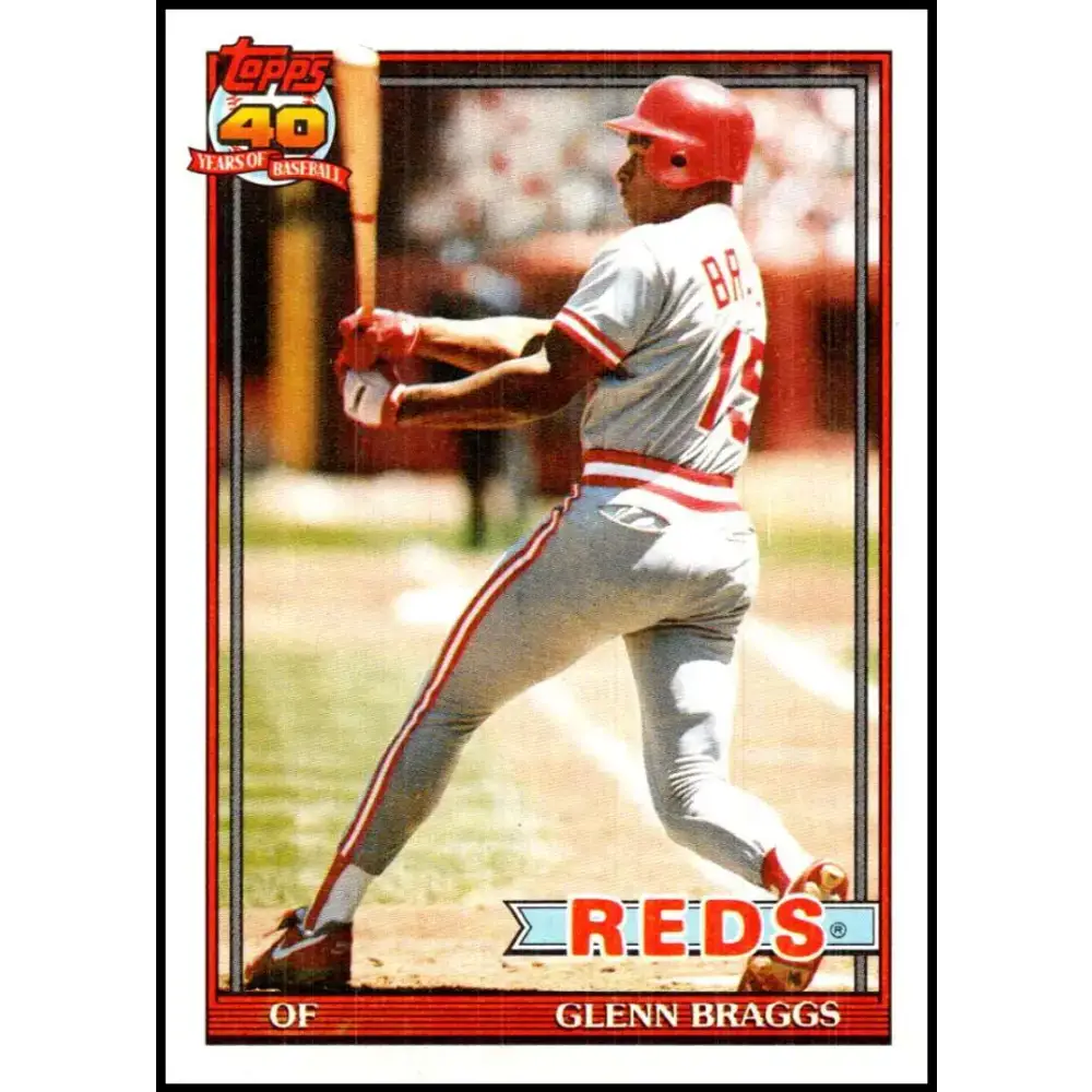 1991 Topps #444 Glenn Braggs NM-MT Cincinnati Reds Baseball Card - Baseball Card Single