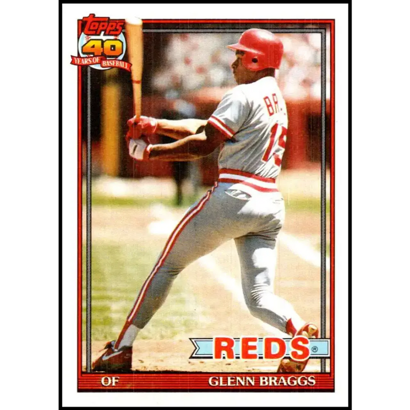 1991 Topps #444 Glenn Braggs NM-MT Cincinnati Reds Baseball Card - Baseball Card Single